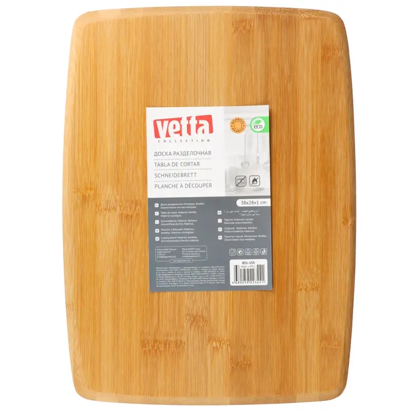 VETTA Гринвуд Доска разделочная бамбук 38х28х1,0см H-1555