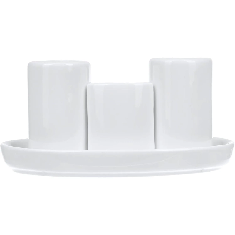 Набор для специй Chan Wave Classic 3пр/наб овал. фарфор, белый , фк0349