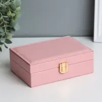 Шкатулка для украшений &laquo;Матовая гладь. Прямоугольная&raquo;, кожзам, розовая, 16&times;11.5&times;5.5 см
