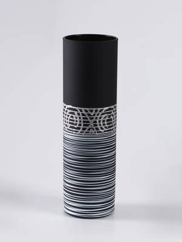 Ваза &laquo;Эридан. Узоры&raquo;, h=26 см, стекло, чёрная