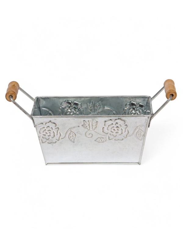 Кашпо с деревянными ручками "Бонсай Альва" 16х8х8см