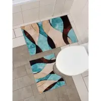 Коврики для ванной и туалета Доляна &laquo;Воля&raquo;, 2 шт., 50&times;80 см, 50&times;40 см, форма МИКС