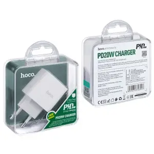 Переходник сетевого зарядного устройства C76A Plus HOCO на Type-C PD20W белый