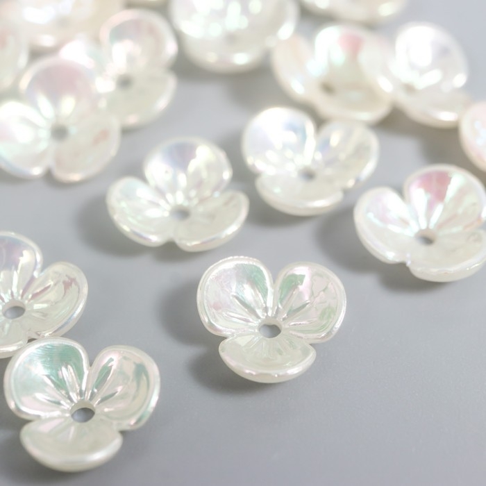 Бусины для творчества пластик Бусины для творчества пластик "Шляпка для бусин" набор 25 шт жемчужный перламутр 1х1 см