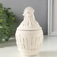 Шкатулка с крышкой для украшений &laquo;Петух&raquo;, 13&times;7 см, гипс