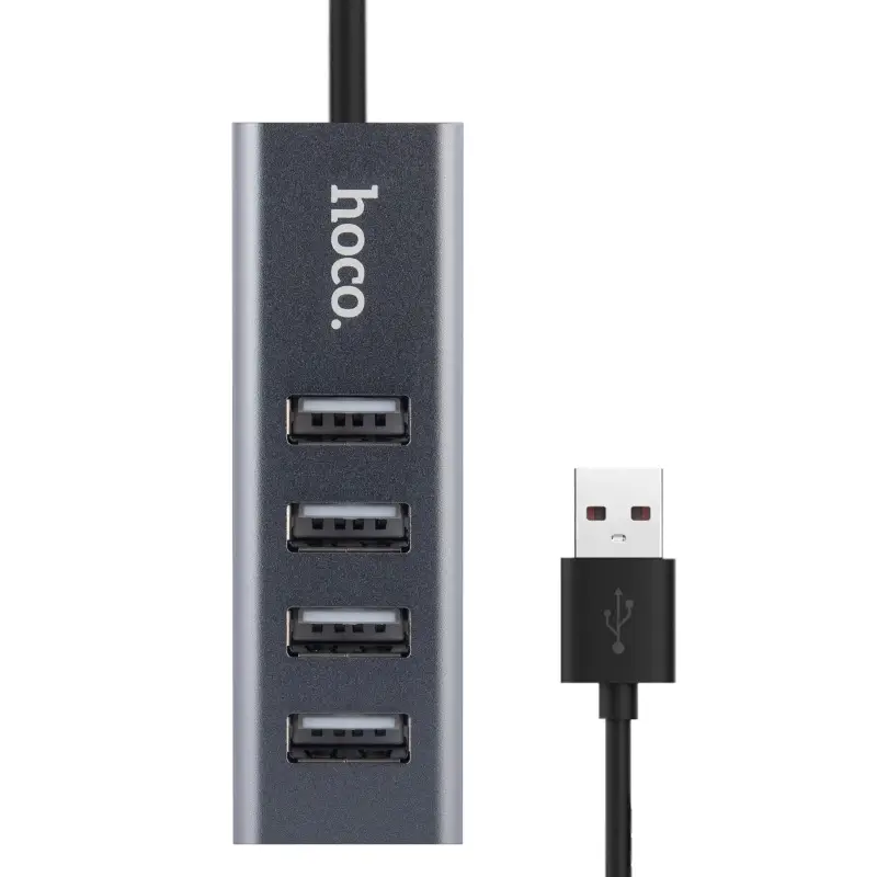 HUB на 4 USB HB1 HOCO серый