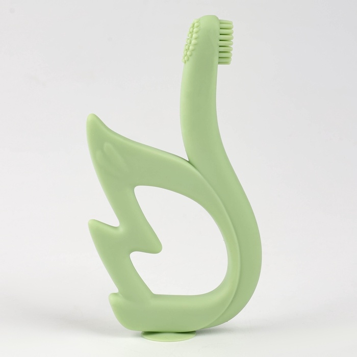 Прорезыватель-массажёр силиконовый для зубов «Лебедь», детский, на присоске, цвета МИКС