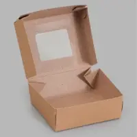 Контейнер навынос, с окном, крафт, 10&times;8&times;3.5 см