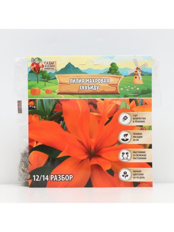 Лилия Махровая Scoubidou, луковица в пакете с перфорацией, р-р 12/14, 2 шт.