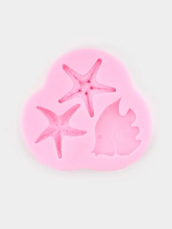 Молд для заливки &laquo;Лагуна&raquo;, силикон, 3 ячейки, 8&times;7.5&times;1 см, розовый