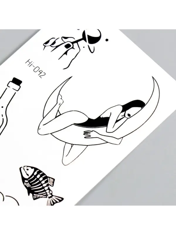 Переводные тату на тело фосфорные «Абстракции», 10×6 см, МИКС