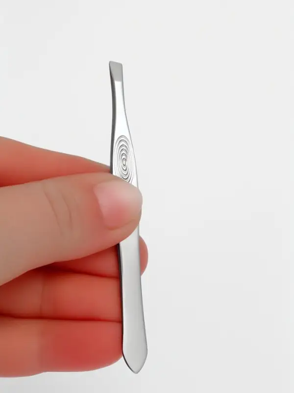 Пинцет для бровей и ресниц, скошенный, узкий, 9 см