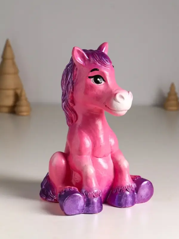 Копилка Копилка "Радостный конь" 20 см, розовый