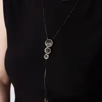 Кулон на цепочке &laquo;Оклахома&raquo;, L=85.5 см, серый в золоте