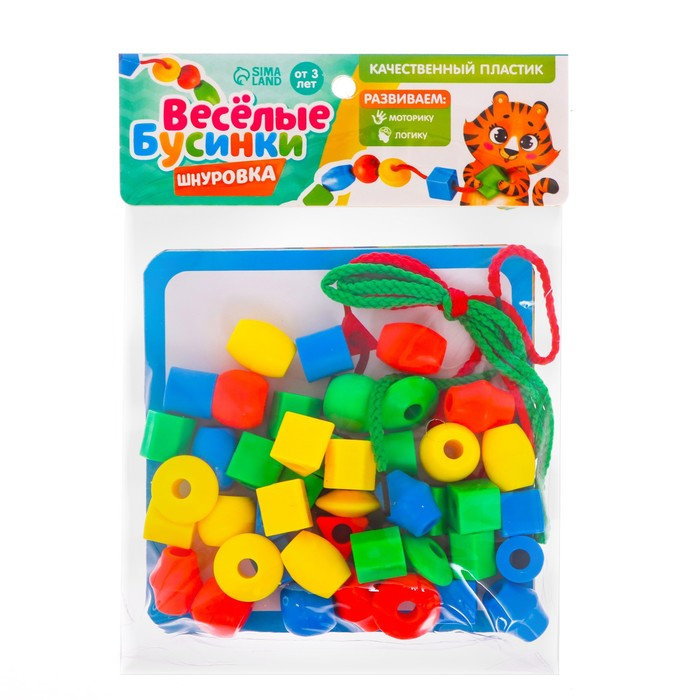 Развивающая игра-шнуровка «Весёлые бусинки. Собери фигуру», с карточками и пазлом, по методике Монтессори Развивающая игра-шнуровка «Весёлые бусинки. Собери фигуру», с карточками и пазлом, по методике Монтессори