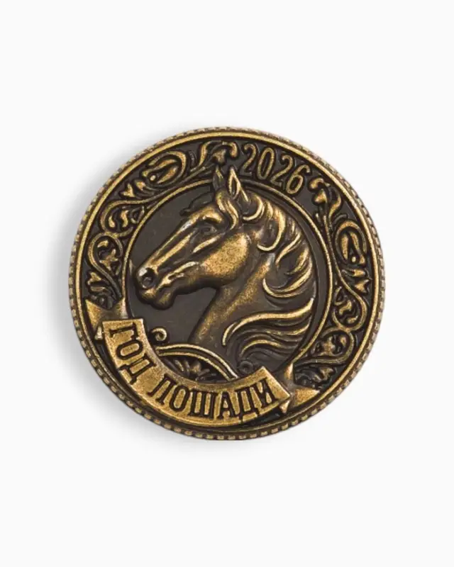 Монета сувенирная «Успешного нового года», латунь, диам 2.5см