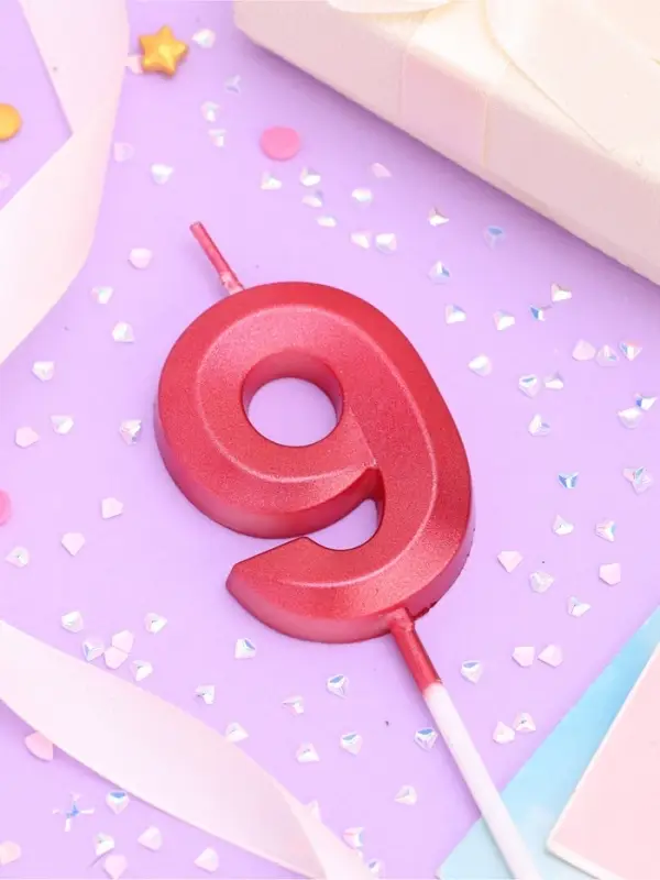 Свеча в торт на шпажке «Цифра 9», красная, 5 см Свеча в торт на шпажке «Цифра 9», красная, 5 см