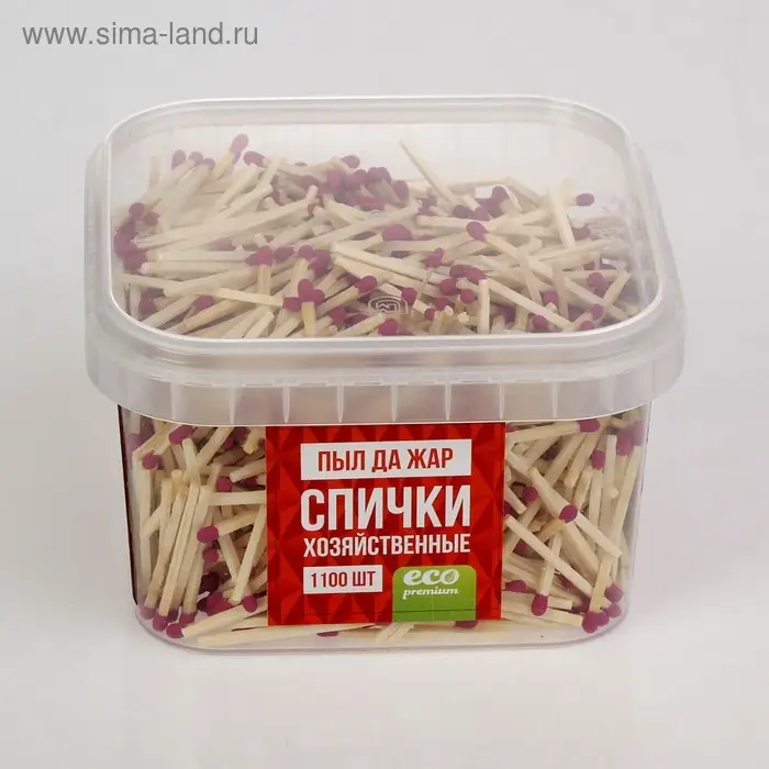 Спички ЛЮКС наполнением 1100шт. ПЭТ-контейнер ФЭСКО МИКС