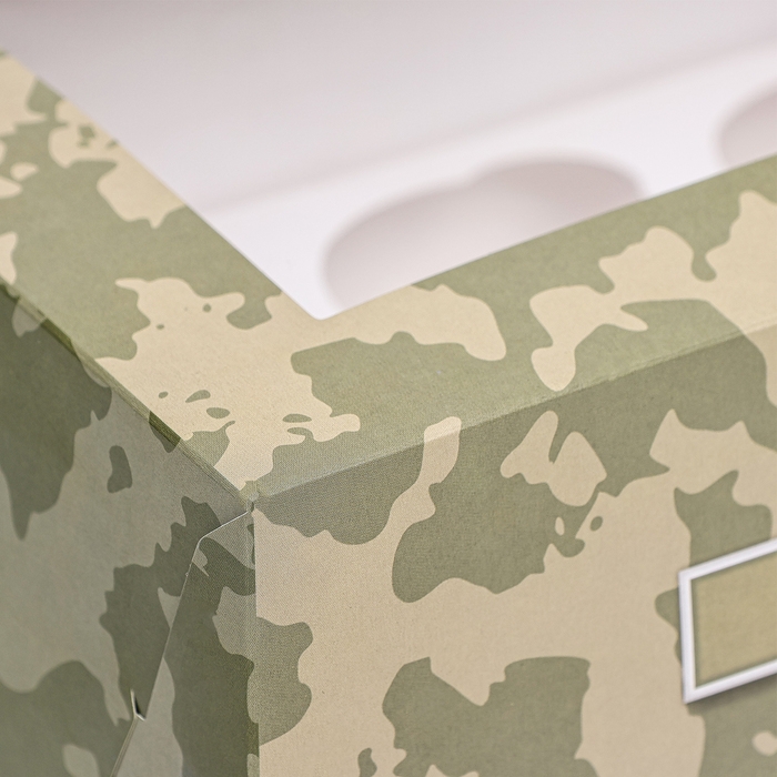 Коробка для 6 капкейков с окном , Коробка для 6 капкейков с окном , "Камуфляж", 25 х 17 х 10 см