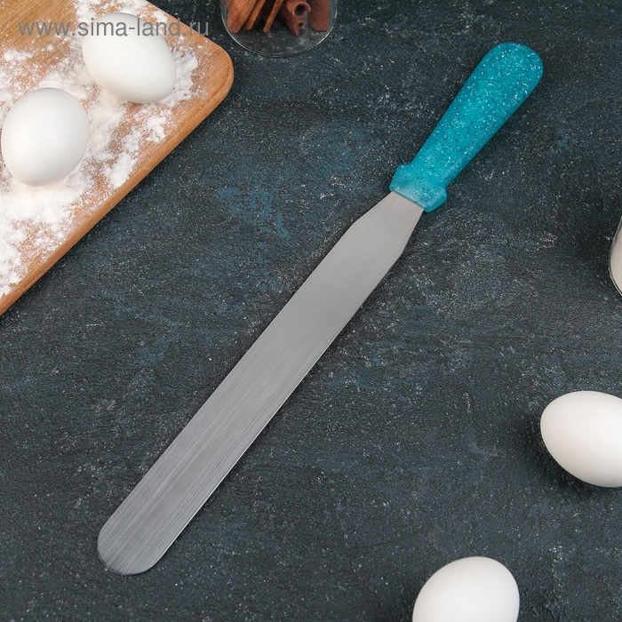Кондитерская лопатка - палетка прямая «Космос», 36,5 см, рабочая часть 25 см, цвет бирюзовый Кондитерская лопатка - палетка прямая «Космос», 36,5 см, рабочая часть 25 см, цвет бирюзовый