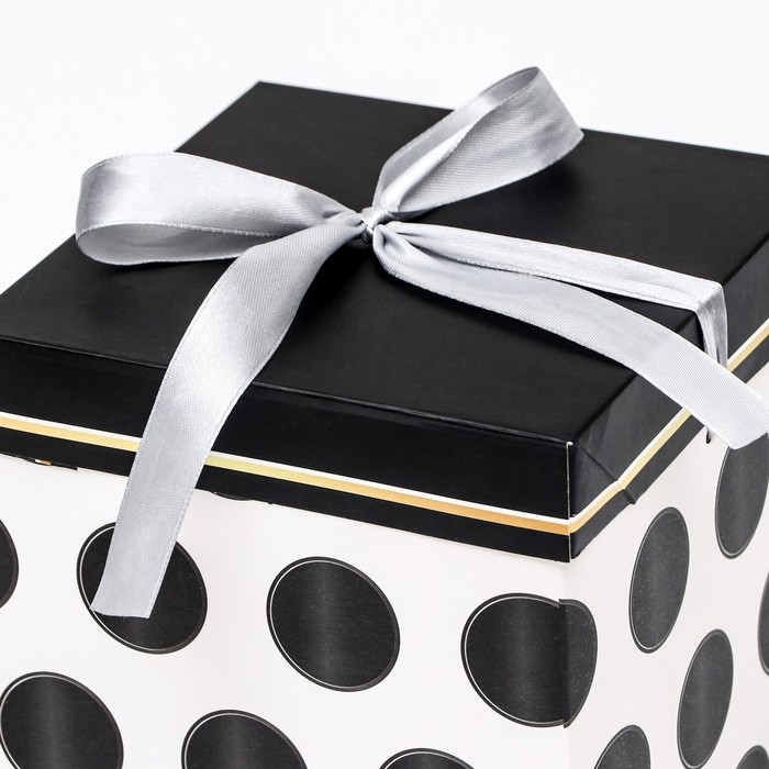 Коробка Самосборная Коробка Самосборная "Крупный горох" Черная, 15х15х15 см