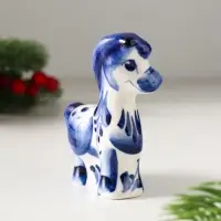 Сувенир Лошадь Грива, 7,5х6,5х2,5 см, гжель