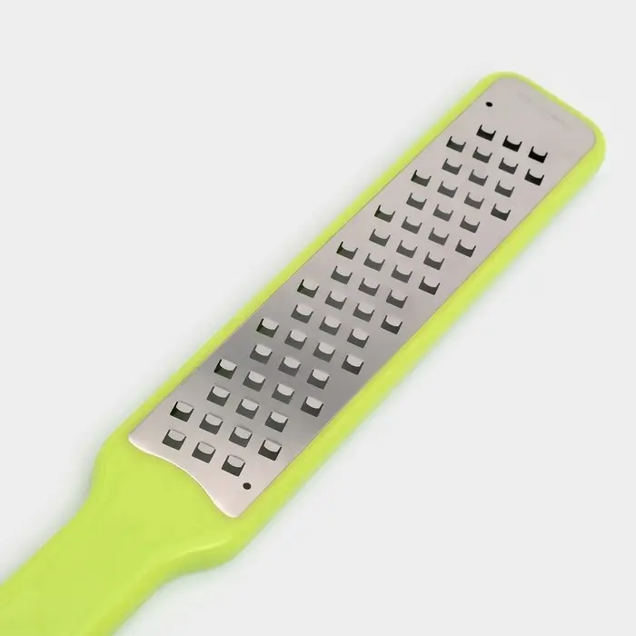 Тёрка для сыра с ручкой Доляна Brighty, 31.5&times;4.5&times;1.2 см, 301 сталь, крупная сетка, салатовая