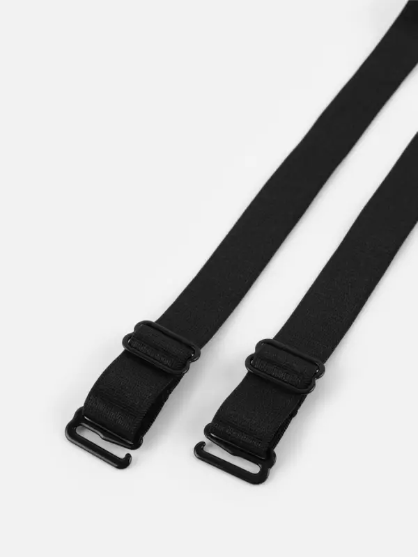 Лямки для бюстгальтера, текстильные, 1.5 см, 36&plusmn;2 см, пара, чёрные