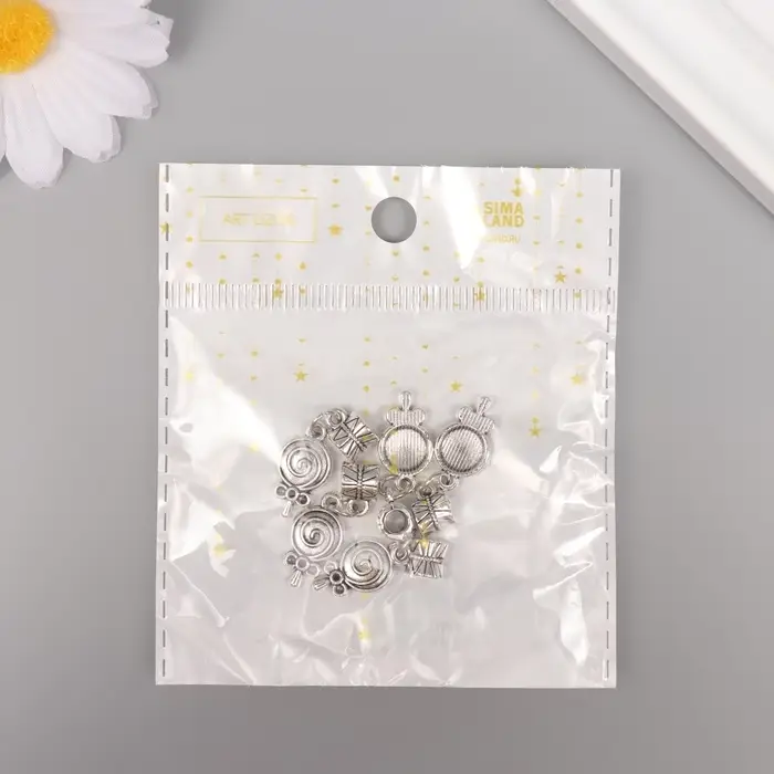 Бейл с подвеской металл для творчества Бейл с подвеской металл для творчества "Конфета на палочке" серебро 2,7х1 см