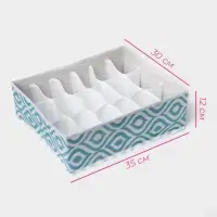 Органайзер для хранения белья Доляна &laquo;Лагуна&raquo;, 18 ячеек, 35&times;30&times;12 см, бирюзовый