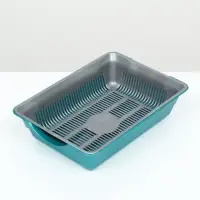 Туалет глубокий с сеткой 36&times;25&times;9 см, серый/бирюзовый