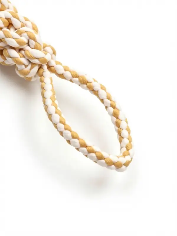 Игрушка канатная плетеная с ручкой,до 55 г, до 23 см