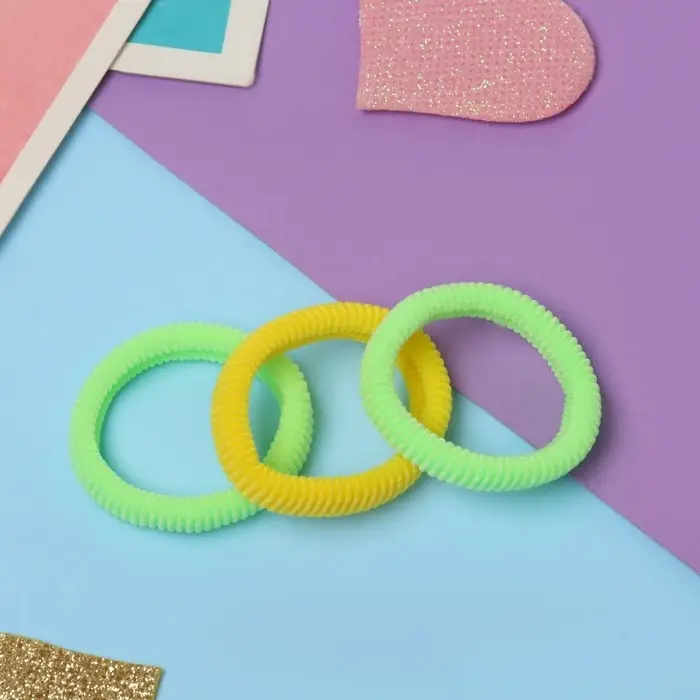Резинка для волос Резинка для волос "Стиль" (набор 3 шт) 5,5 см, салатовый жёлтый