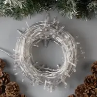 Гирлянда &laquo;Нить&raquo; 20 м, IP20, прозрачная нить, 200 LED, 8 режимов, 220 В, свечение синее