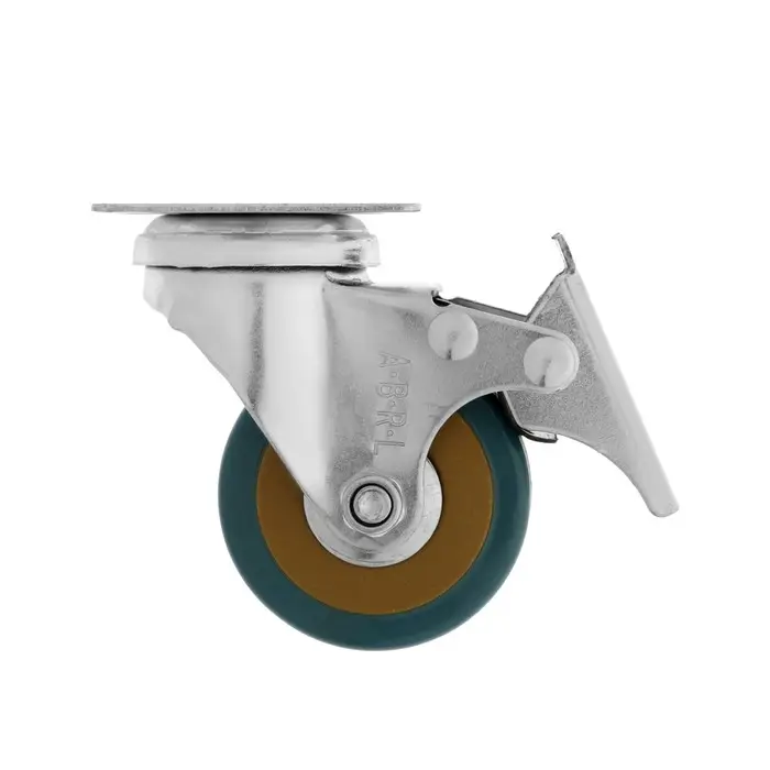 Колесо мебельное, d=50 мм, на площадке, с футоркой, с фиксатором, 4 шт. TMP