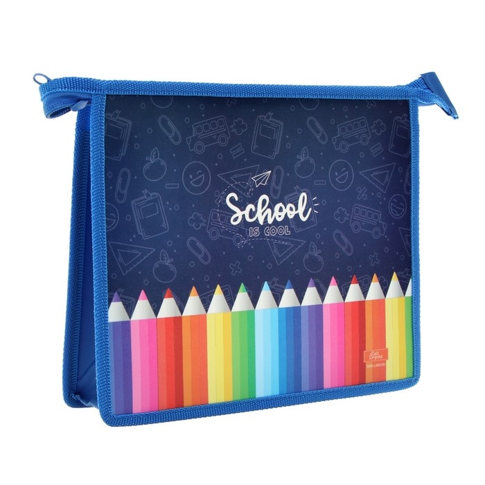 Папка для тетрадей А5, 230 х 190 х 50 мм, молния сверху, пластиковая, Calligrata  Папка для тетрадей А5, 230 х 190 х 50 мм, молния сверху, пластиковая, Calligrata "Карандаши"