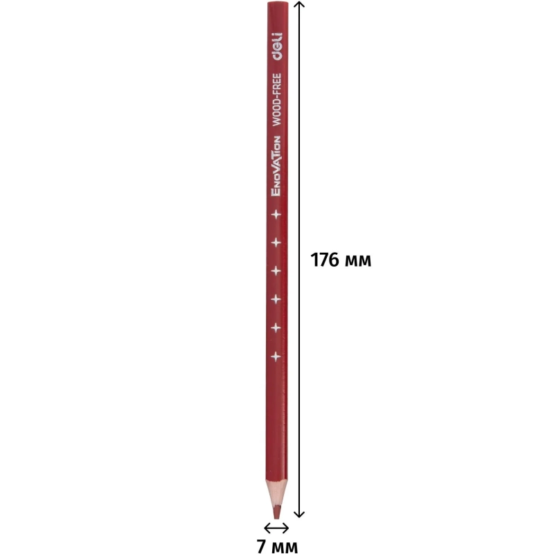 Карандаши цветные Deli Enovation EC112-24 3-гран. пластик 24цв/наб бум туба
