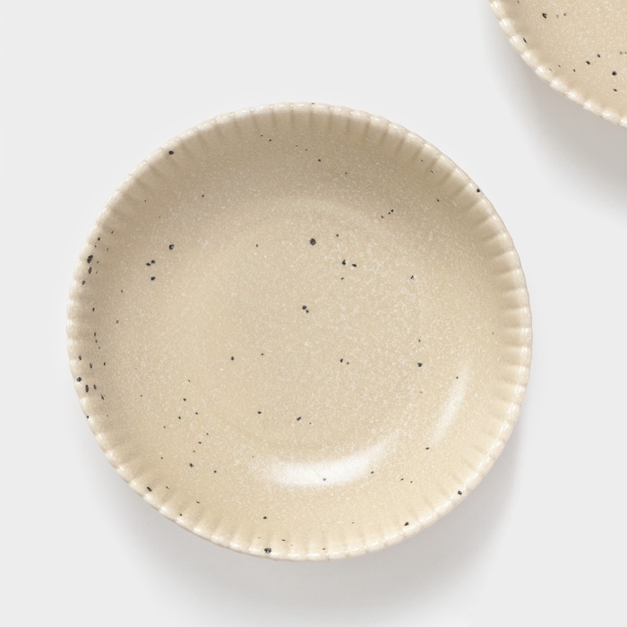 Тарелки глубокие Доляна «Коралл», 700 мл, d=18,2 см, набор 2 шт, фарфор, бежевые