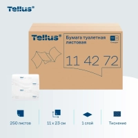 Бумага туалетная листовая д/дисп Торк/Tellus ТЗ 1сл 250л 40 пач/уп_114272