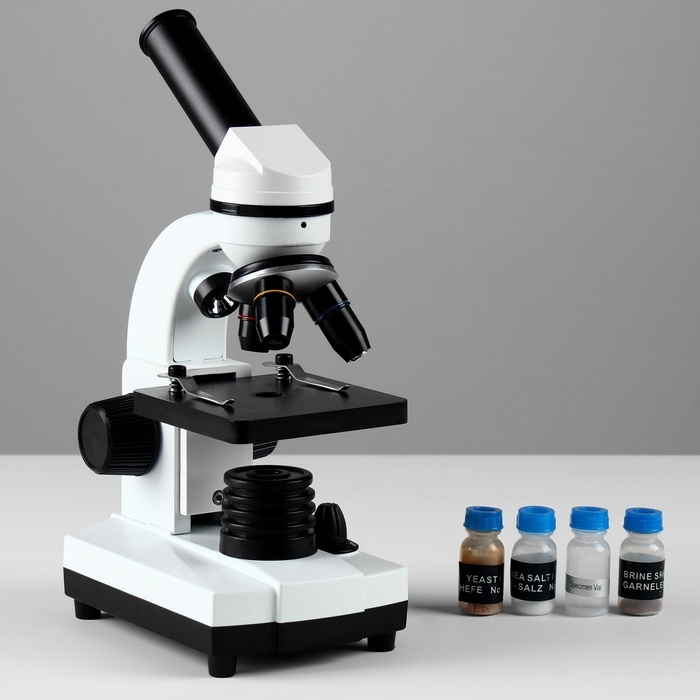 Микроскоп лабораторный кратность 40,100,400, подсветка Микроскоп лабораторный кратность 40,100,400, подсветка