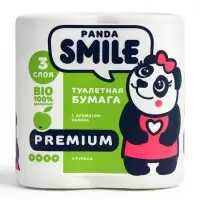Туалетная бумага SMILE, с ароматом яблока, 3 слоя, 4 рулона