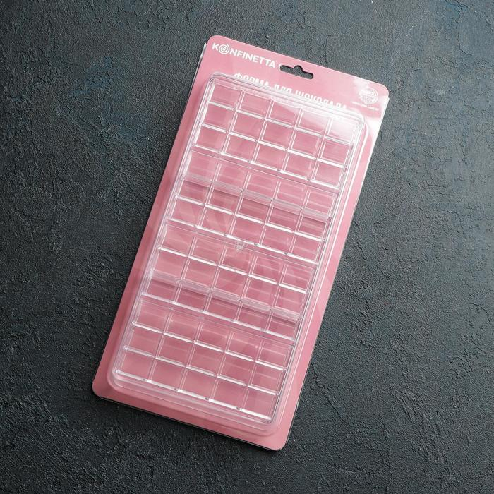 Форма для шоколада KONFINETTA «Плитка», 33×16,5×3 см, 4 ячейки, цвет прозрачный