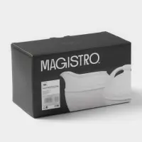 Набор сервировочный Magistro Argos, 2 предмета: молочник 300 мл, сахарница 300 мл, фарфор, белый