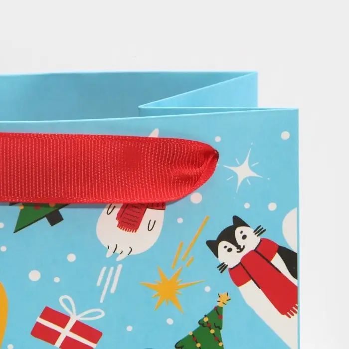 Пакет под бутылку &laquo;Новогодняя суета&raquo;, 13 х 36 х 10 см