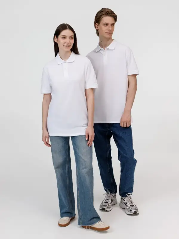 Рубашка поло унисекс Pacific, белая, размер XXL