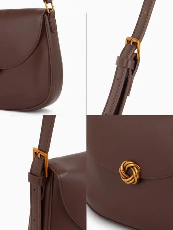 Сумка женская мессенджер TEXTURA на магните, с косметичкой, 28&times;4&times;20 см, коричневая