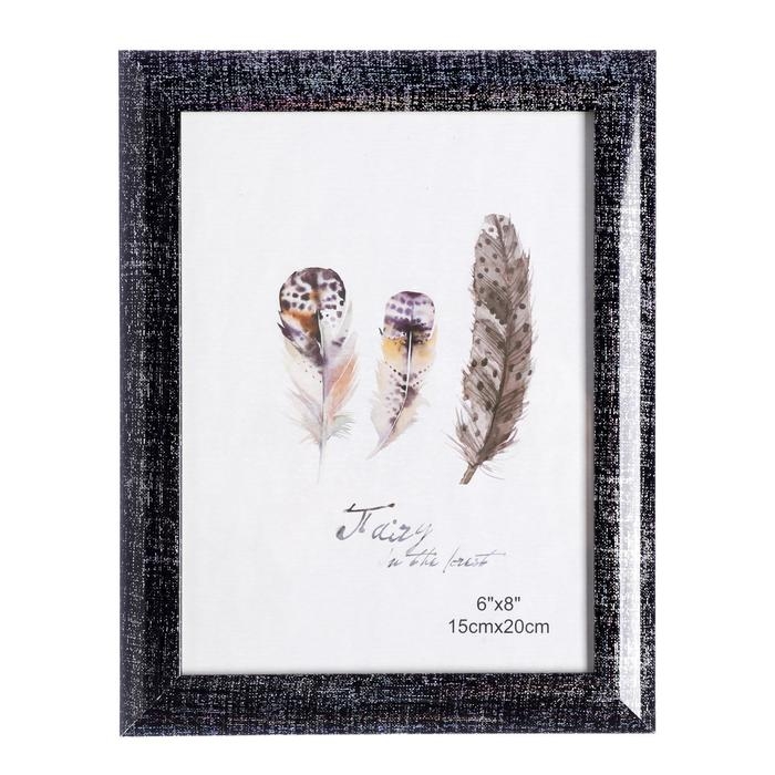 Фоторамка пластик 15х20 см Фоторамка пластик 15х20 см "Серебряная патина на чёрном" 23х18 см