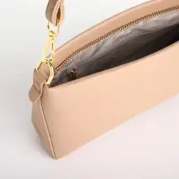 Сумка женская кросс-боди на молнии, 25.5&times;6.5&times;12.5 см, бежевая