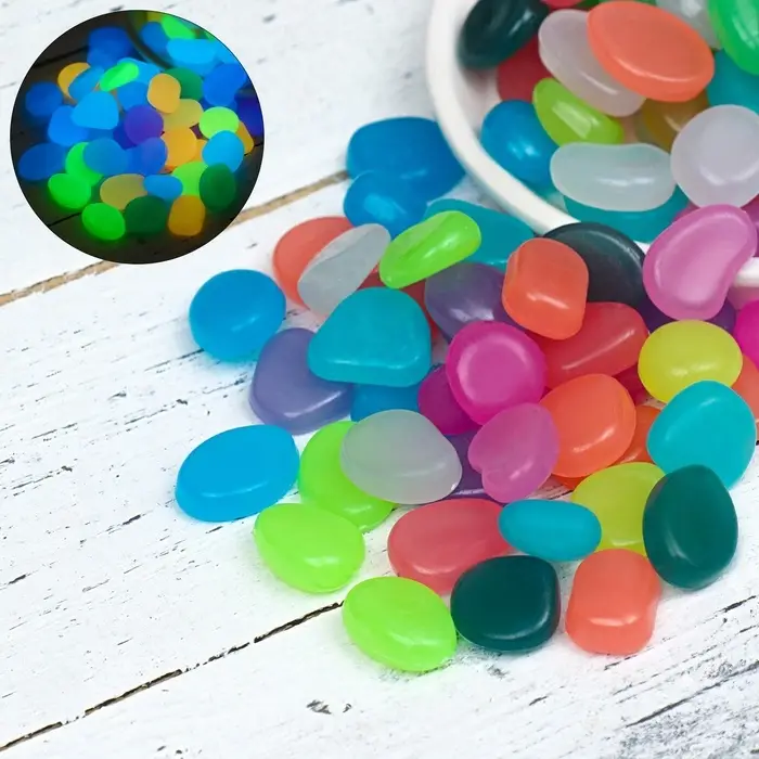 Декоративные камни для аквариума, 20 мм, 1 кг, светящиеся, МИКС