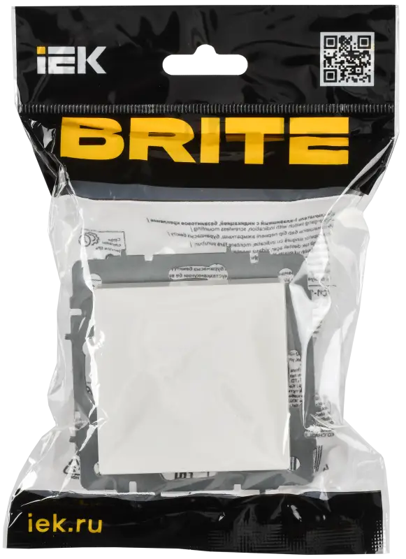 BRITE Выключатель 1-клавишный 10А безвинтовое крепление ВС11-1-0-БрБ белый IEK